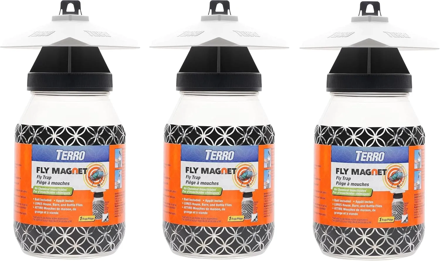 Victor M380 Fly Magnet 1-Quart Reusable Trap With Bait (3 Pack)