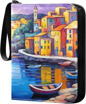 Village Painting Card Binder, 400 Pockets Card Holder with 50 Sleeves, Sturdy Card Holder Folders for Game Cards & Sports Cards