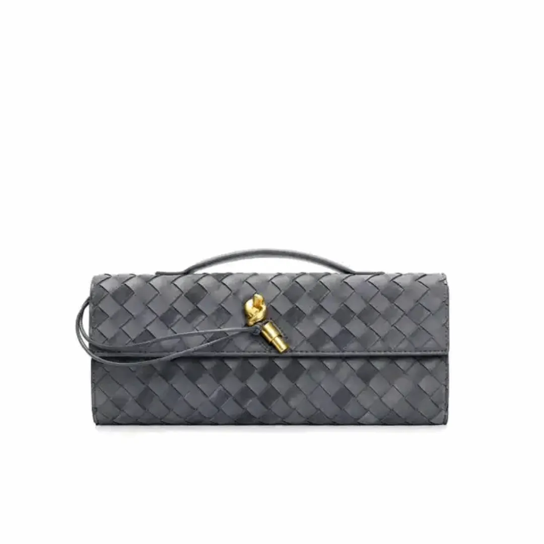 Vintage Fashion Suede Woven Cowhide Envelope Bag – Creative Single Shoulder & Crossbody Leather Handbag for Women