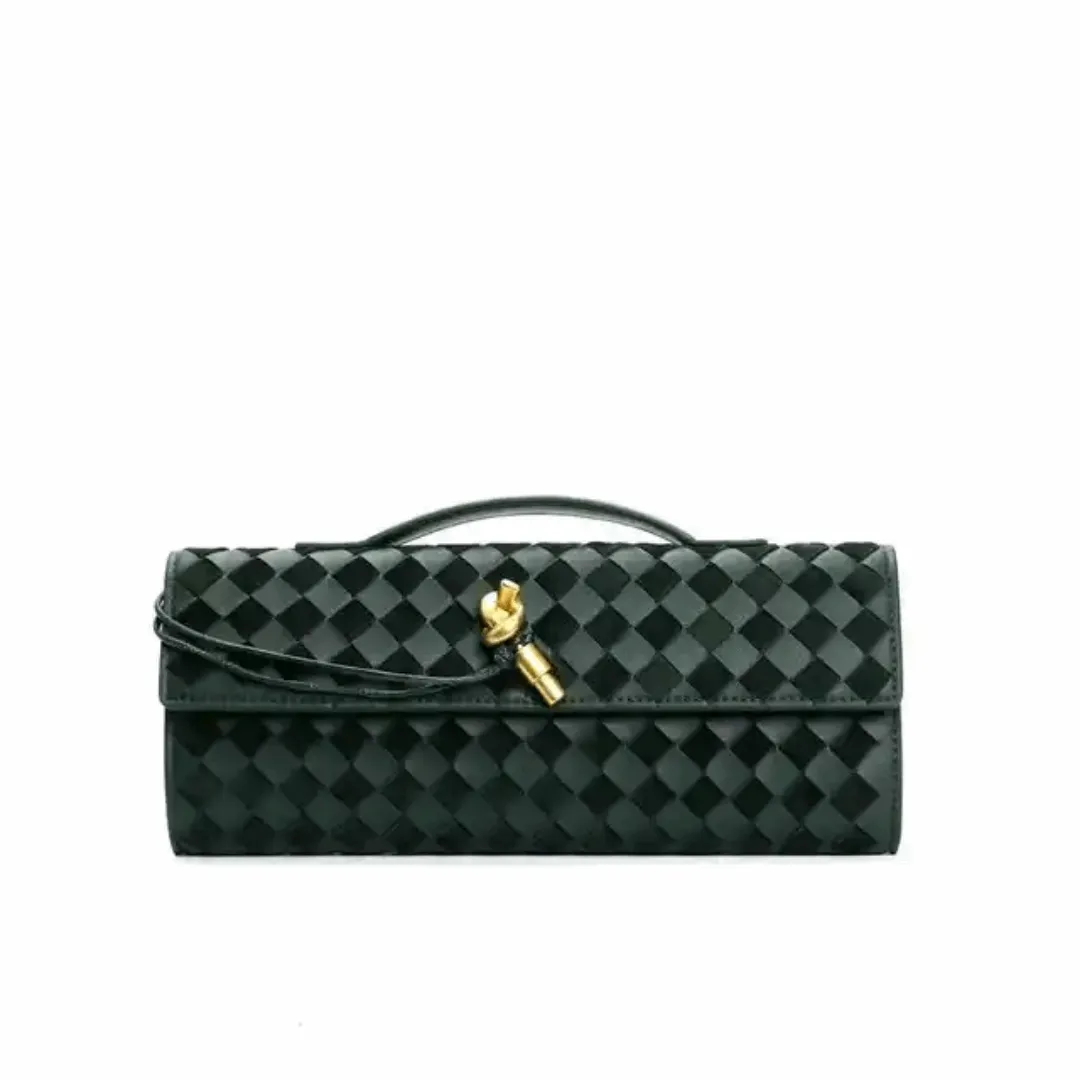Vintage Fashion Suede Woven Cowhide Envelope Bag – Creative Single Shoulder & Crossbody Leather Handbag for Women