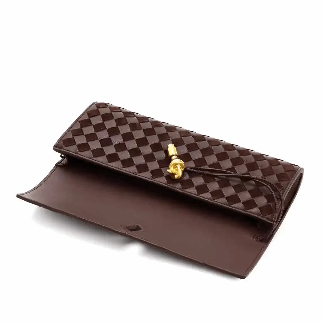Vintage Fashion Suede Woven Cowhide Envelope Bag – Creative Single Shoulder & Crossbody Leather Handbag for Women