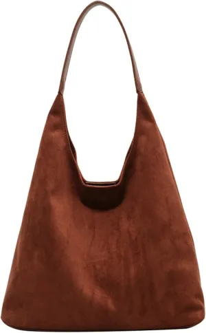 Vintage Suede Tote Bag for Women Autumn Winter 2025 Collection Retro Casual Commute Large Capacity Shoulder Bag