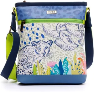 VINTRO Vegan Leather Crossbody Bag for Women, Medium Shoulder Bag with Front Zipper Pocket, Handmade with Adjustable Strap