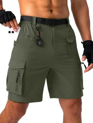 Viodia Men's Hiking Cargo Shorts Stretch Tactical Shorts for Men with 8 Pockets Quick Dry Lightweight Shorts for Work Fishing