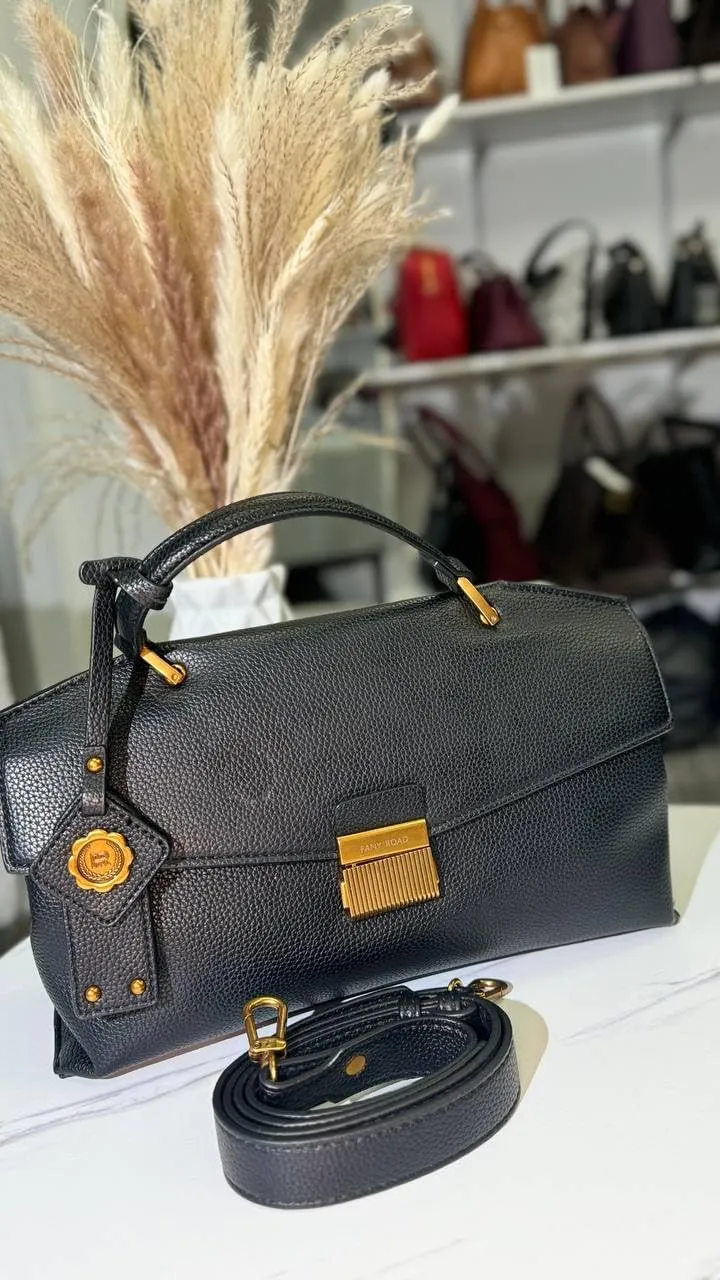 Violetta Grace Structured Shoulder Bag for Women – Faux Ostrich Leather Handbag with Top Handle and Adjustable Strap