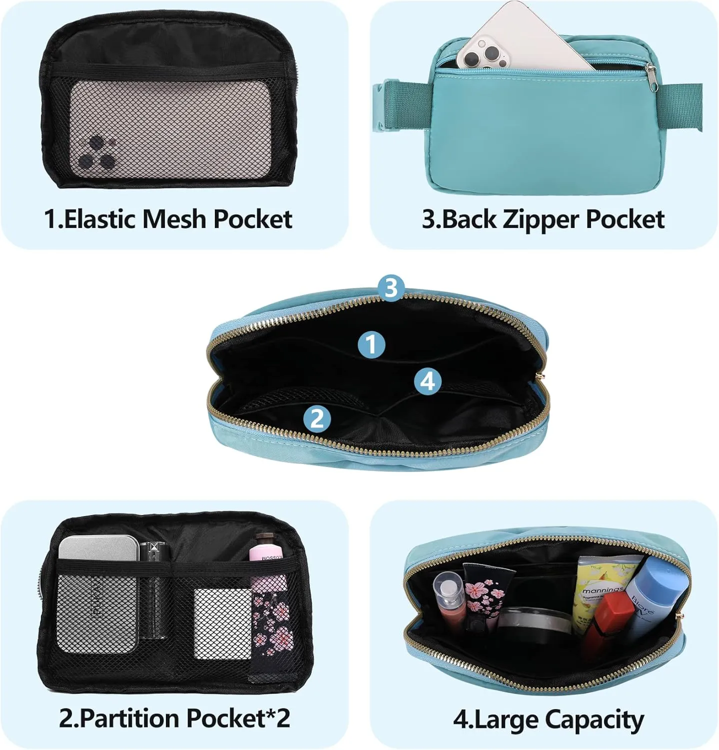 VOROLO Fanny Pack For Women And Men Crossbody Bag Belt Bag with Adjustable Strap Mothers Day Gifts