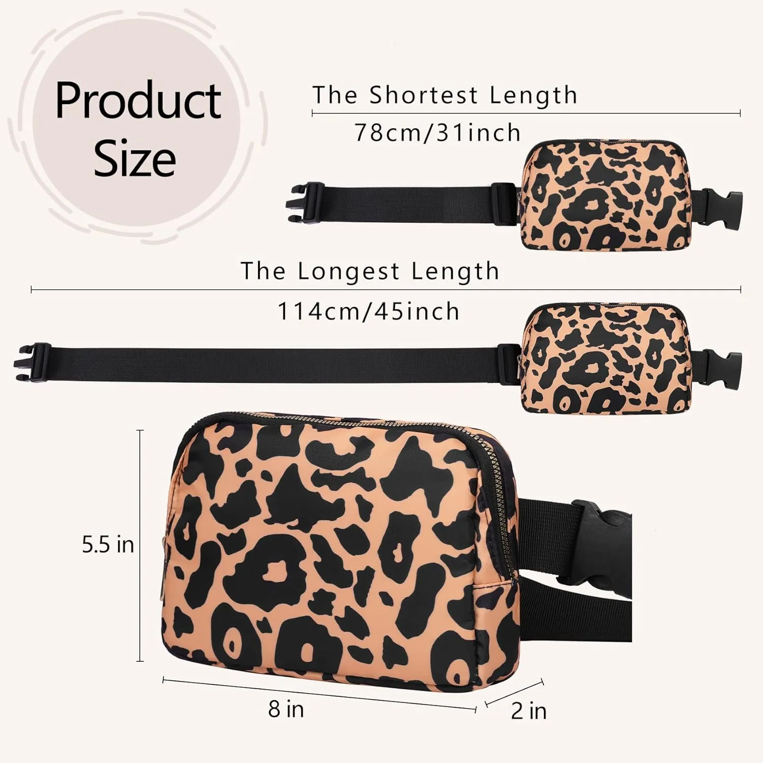 VOROLO Fanny Pack For Women And Men Crossbody Bag Belt Bag with Adjustable Strap Mothers Day Gifts