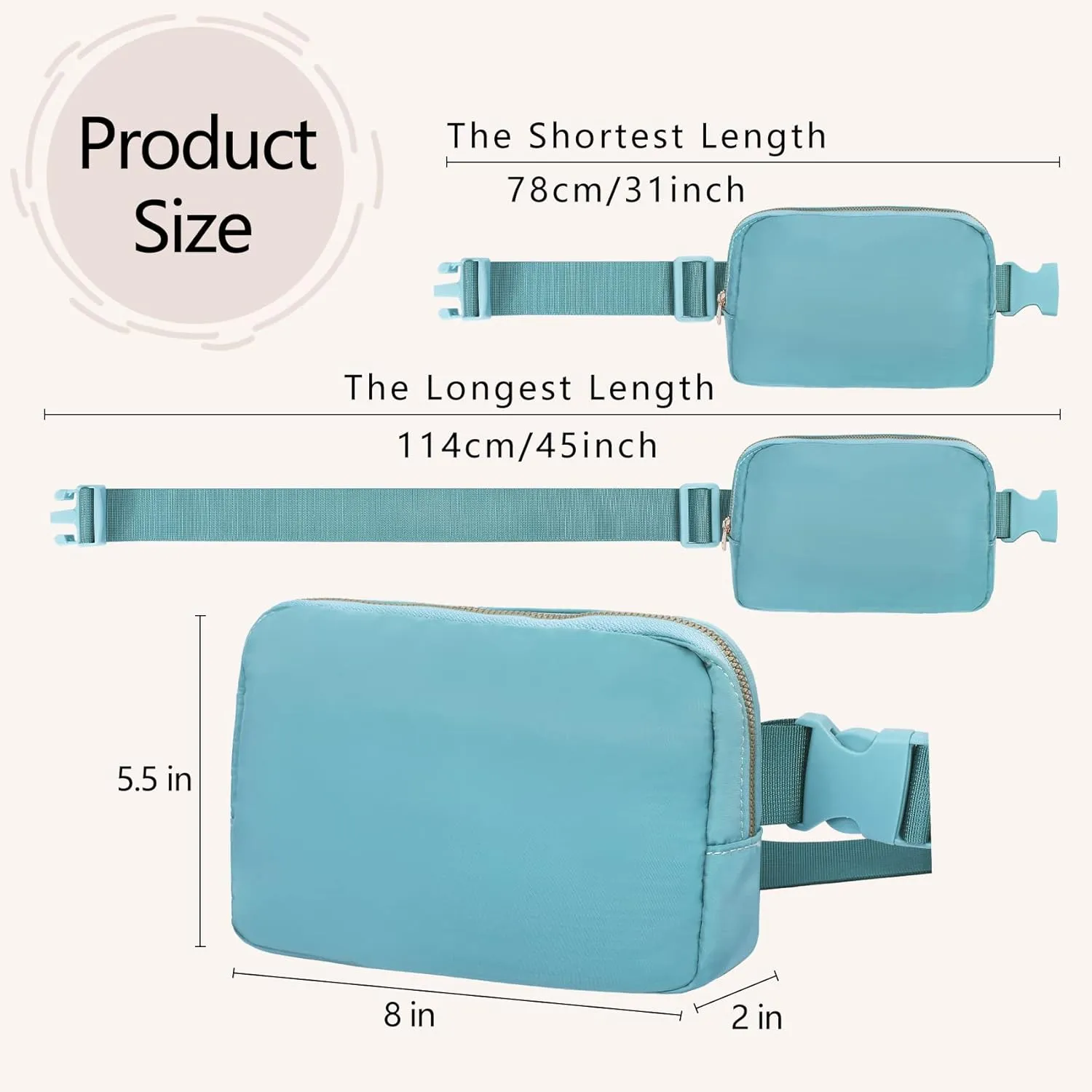 VOROLO Fanny Pack For Women And Men Crossbody Bag Belt Bag with Adjustable Strap Mothers Day Gifts