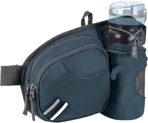 Waist Bag Women Men With Bottle Holder Hiking Belt Bum Bags Running Walking(Dark blue)