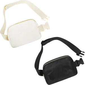 Waist Belt Bag Fashion Fanny Women and Men Gift Waist Pack With Adjustable Strap For Travel Running Hiking Walking Off White Comb Black