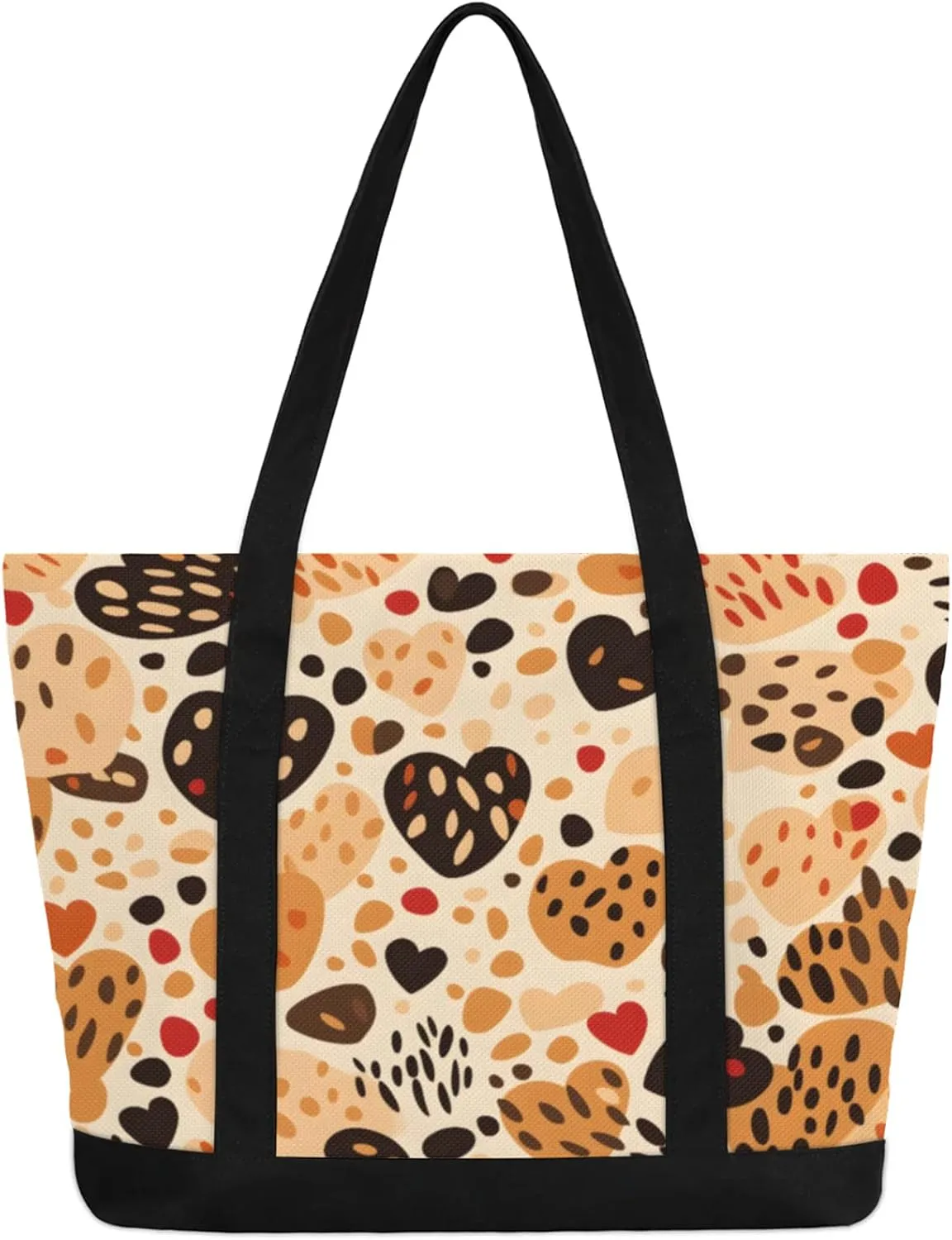 Watercolor Blue Wildflower Canvas Tote Bag Casual Shoulder Handbag Large Shopping Bags With 5 Pocket