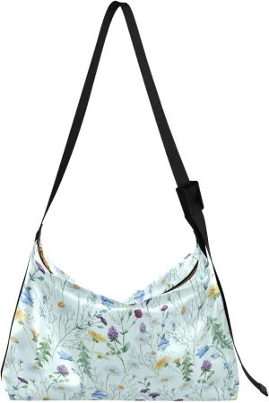 Watercolor Ice Cream and Popsicles Hobo Shoulder Bag, Leather Shoulder Bag, Men Leather Sling Bag Crossbody Bag