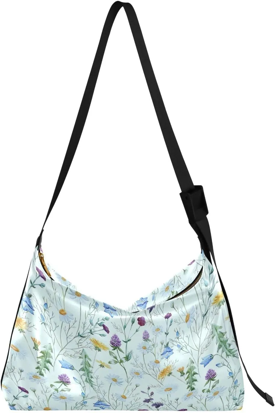 Watercolor Ice Cream and Popsicles Hobo Shoulder Bag, Leather Shoulder Bag, Men Leather Sling Bag Crossbody Bag