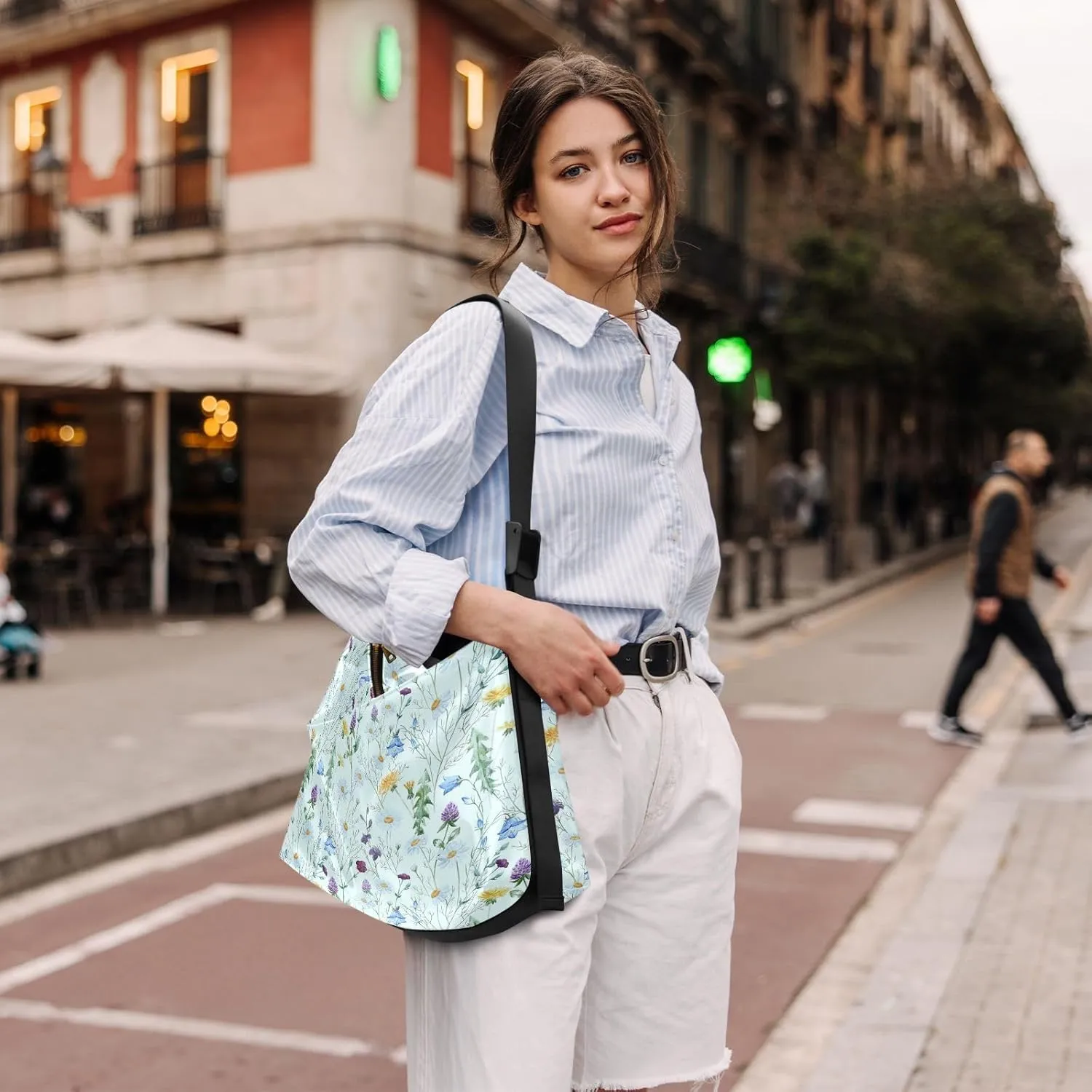 Watercolor Ice Cream and Popsicles Hobo Shoulder Bag, Leather Shoulder Bag, Men Leather Sling Bag Crossbody Bag