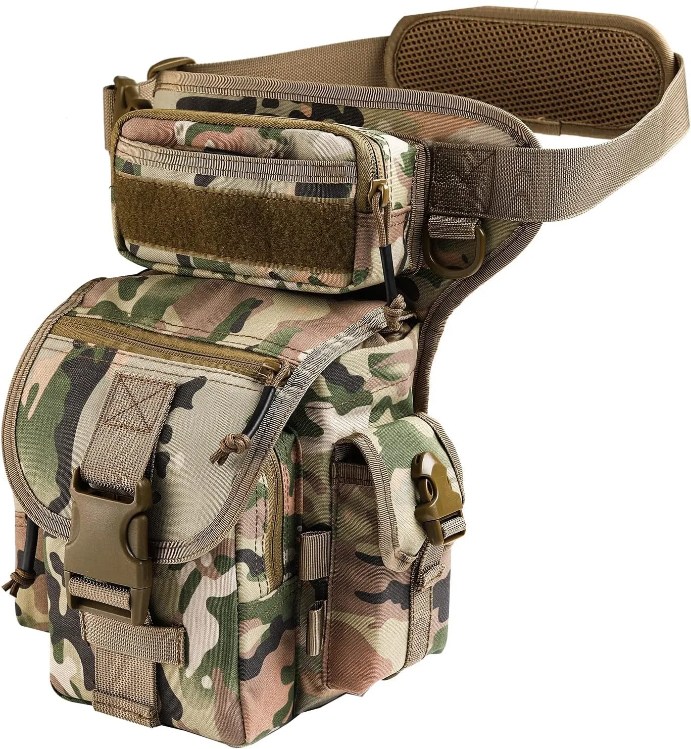 Waterproof Military Tactical Drop Leg Pouch Bag Type B Cross Over Leg Rig Outdoor Bike Cycling Hiking Thigh Bag