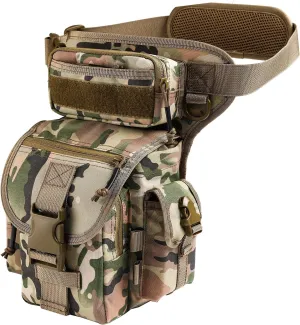 Waterproof Military Tactical Drop Leg Pouch Bag Type B Cross Over Leg Rig Outdoor Bike Cycling Hiking Thigh Bag