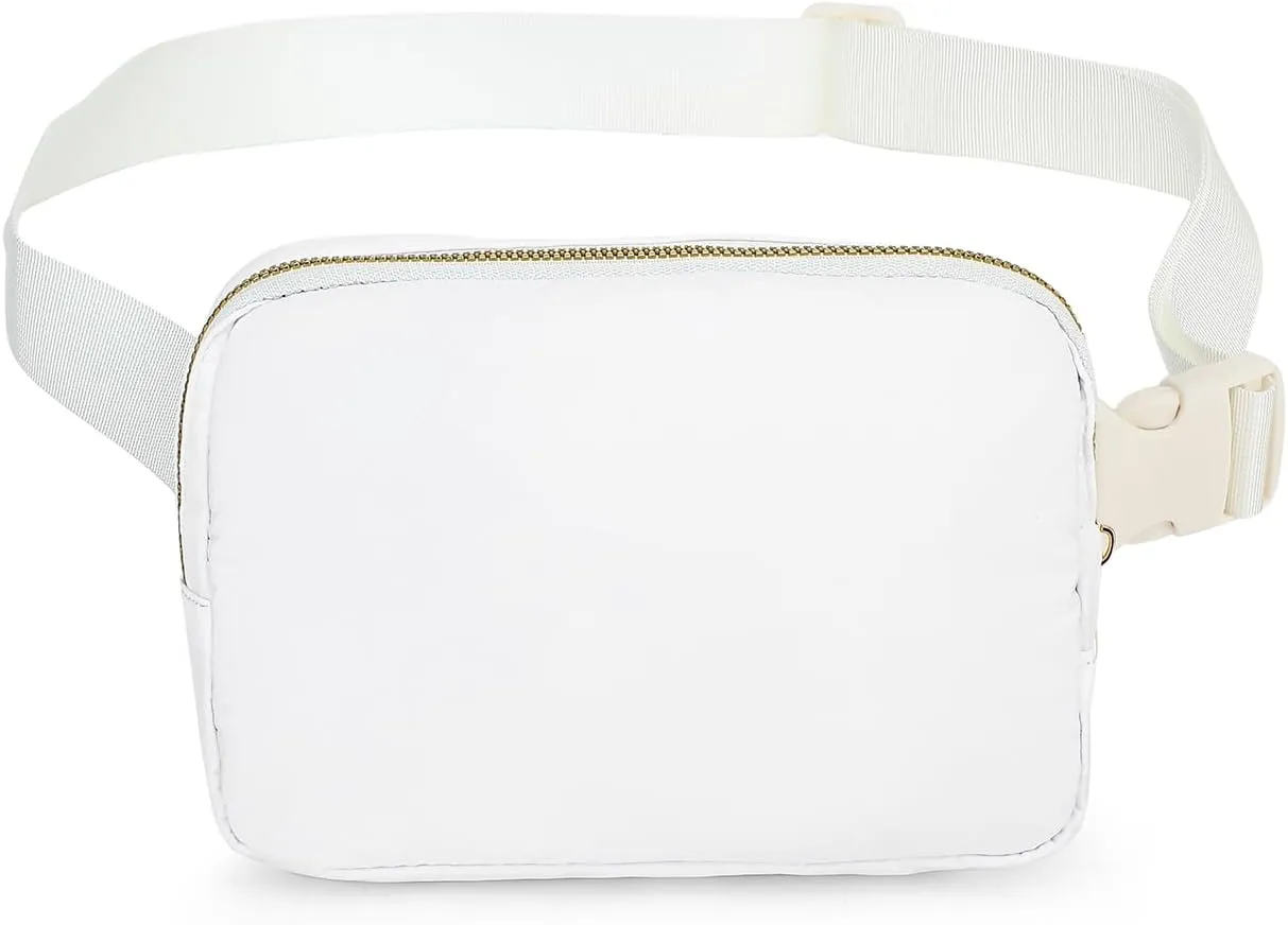 Waterproof Mini Fanny Packs for Kids & Women - Crossbody Fashion Belt Bag With Adjustable Strap - White