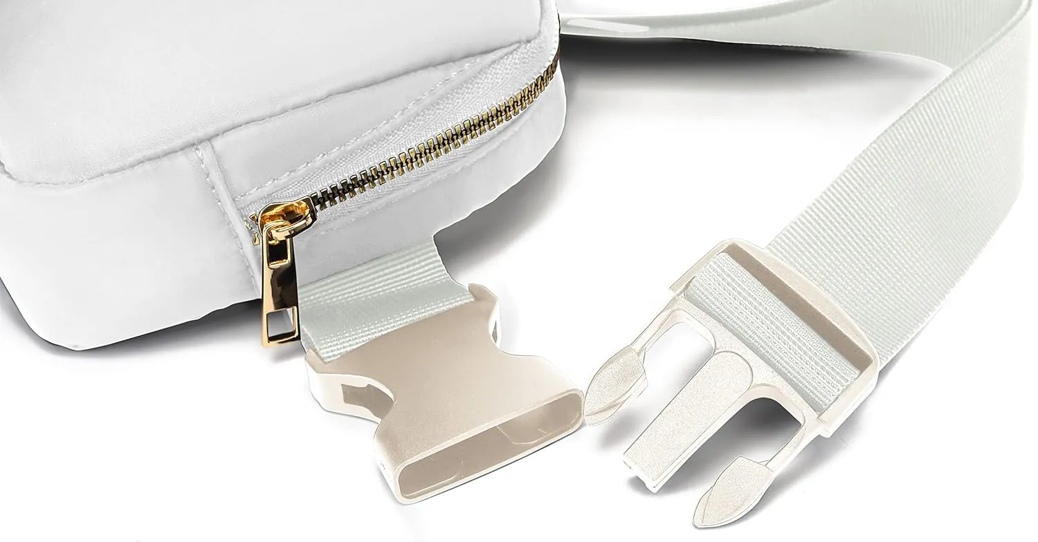 Waterproof Mini Fanny Packs for Kids & Women - Crossbody Fashion Belt Bag With Adjustable Strap - White