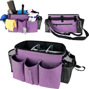 Wearable Cleaning Caddy Organizer with Handle & Shoulder Straps for Housekeepers, Under Sink & Car Cleaning Tool Organizer Bag