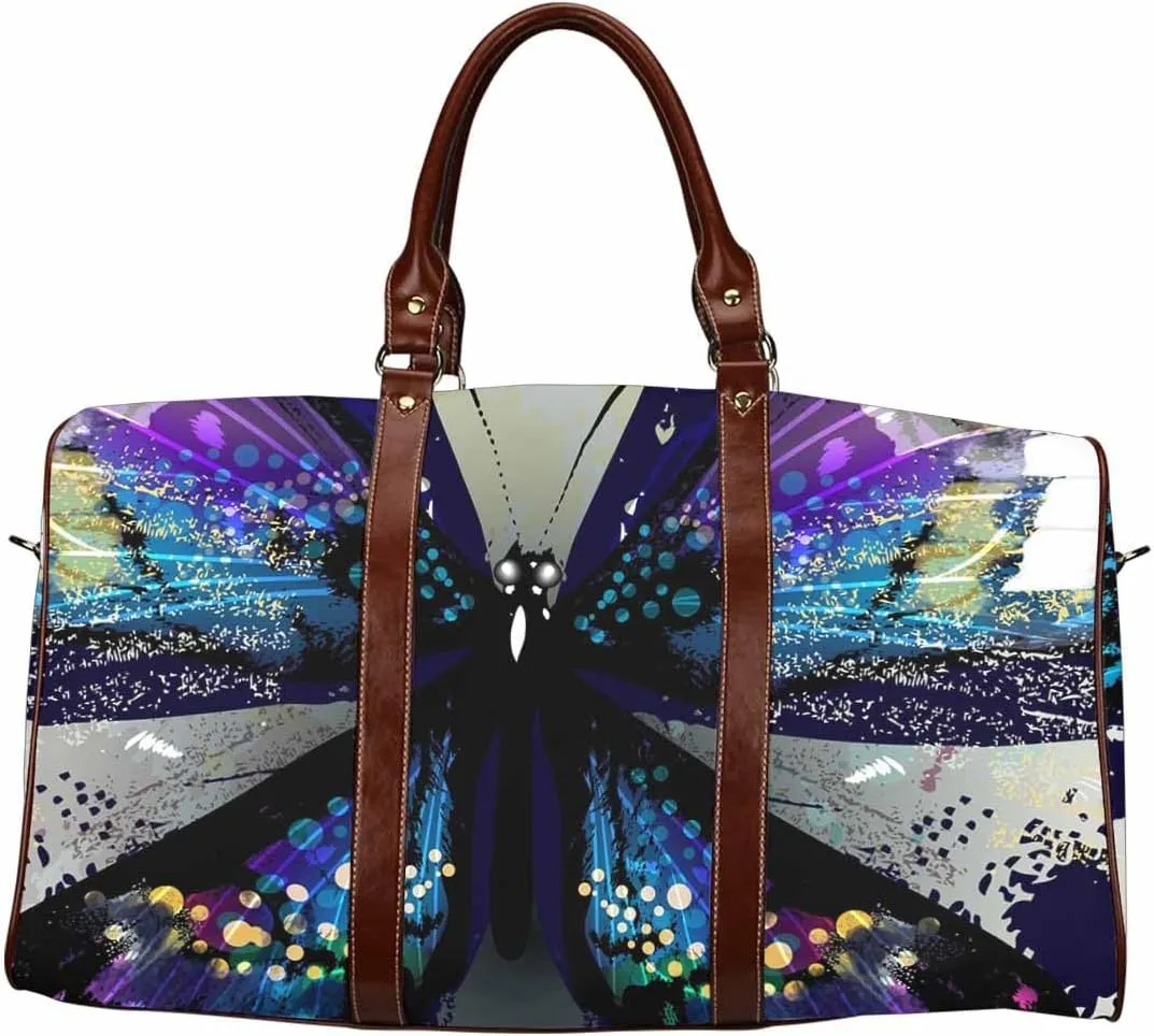Weekender Bags For Women Travel Butterflies Travel Duffel Bag Underseat Foldable Carry-On Luggage For Women(Type-1,18.62"x 8.5"x 9.65")
