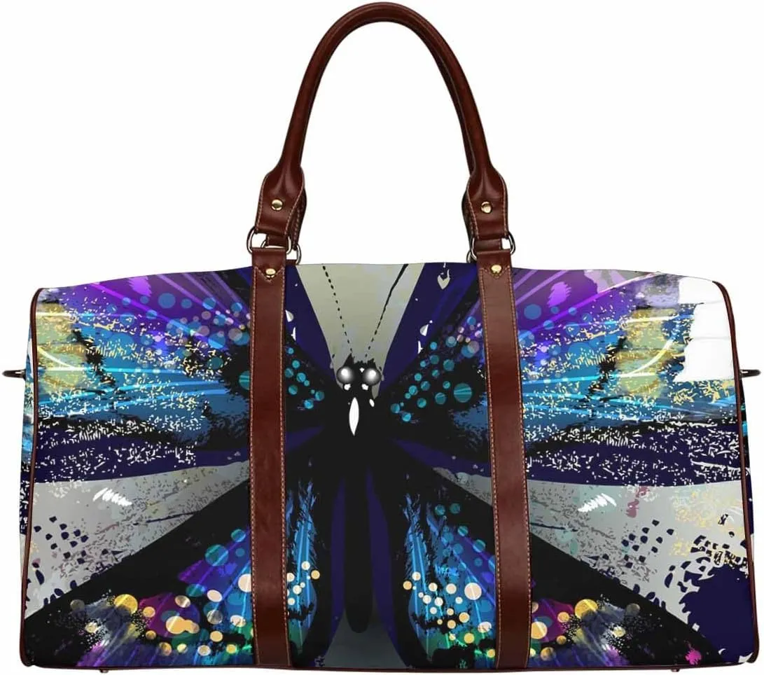 Weekender Bags For Women Travel Butterflies Travel Duffel Bag Underseat Foldable Carry-On Luggage For Women(Type-1,18.62"x 8.5"x 9.65")