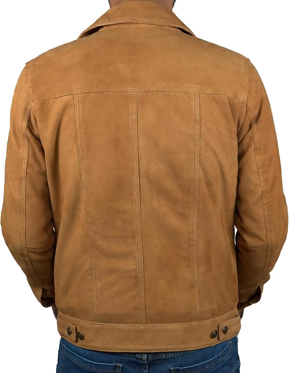 Western Cowboy Trucker Suede Leather Jacket | Men's Casual Suede Jackets for Men