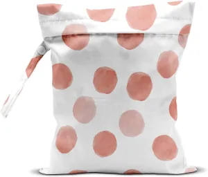 Wet Bag, Wet Dry Bag, Wet Bag for Swimsuit, Travel, Beach, Pool, Diapers, Dirty Yoga Gym Clothes, Makeup Bag, Waterproof Reusable Polka Dot Decor Geometric Polka Dot