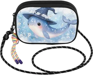 Whale Witch Hat Crossbody Bag for Women Cell Phone Purses Women's Small Shoulder Handbags Wallet Purse with Strap