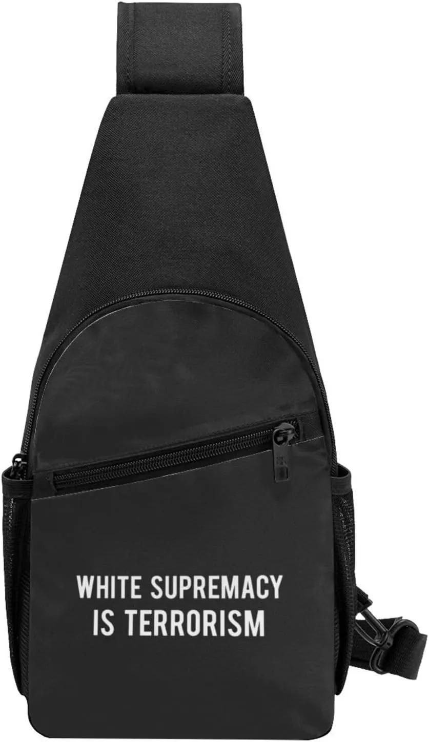 White Supremacy Is Terrorism Unisex Chest Bag Lightweight Crossbody Shoulder Bag Travel Pocket