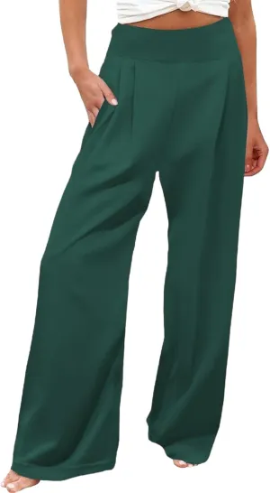 Wide Leg Yoga Pants for Women | Casual Loose Cozy Sweatpants High Waisted Lounge Flowy Pants with Pockets