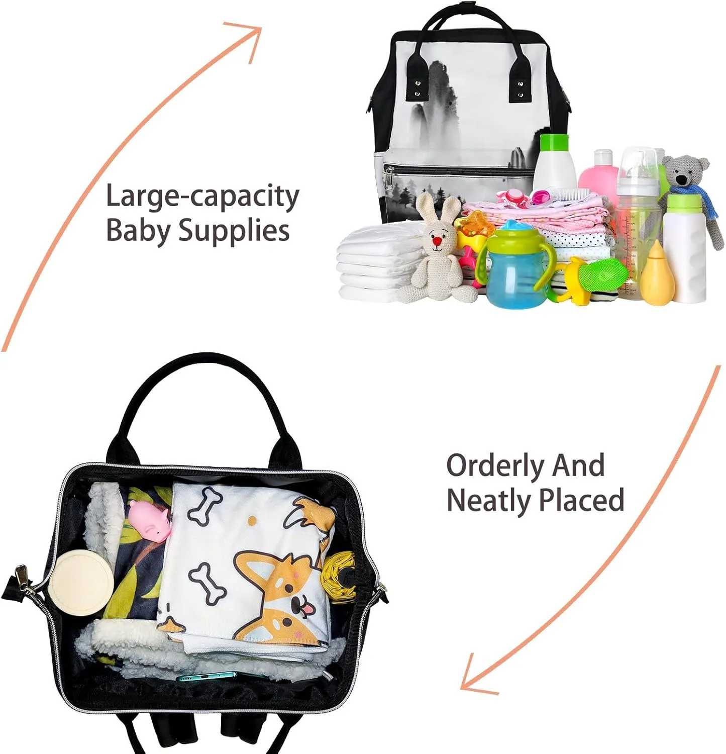 Wild Forest Trees High Mountains Fog Diaper Bag Backpack Waterproof Backpack Baby Nappy Changing Bag for Travel Large Capacity Durable and Stylish for Woman