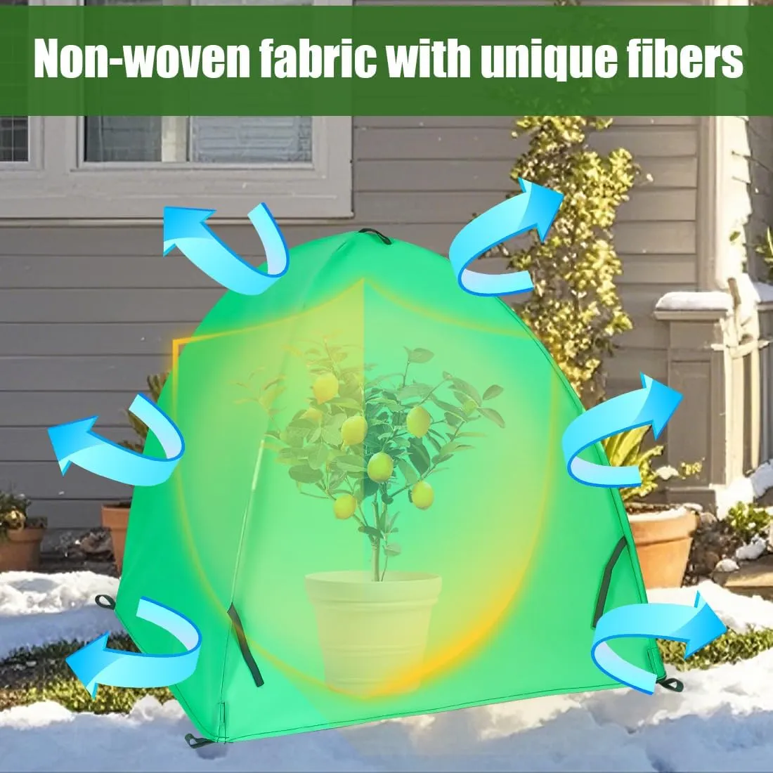 Winter Plant Covers for Freeze Protection, Large Frost Protection Cloth for Shrubs, Trees & Roses, Plant Warming Cloche for Frost & Cold Weather(24inch,2-Pack)