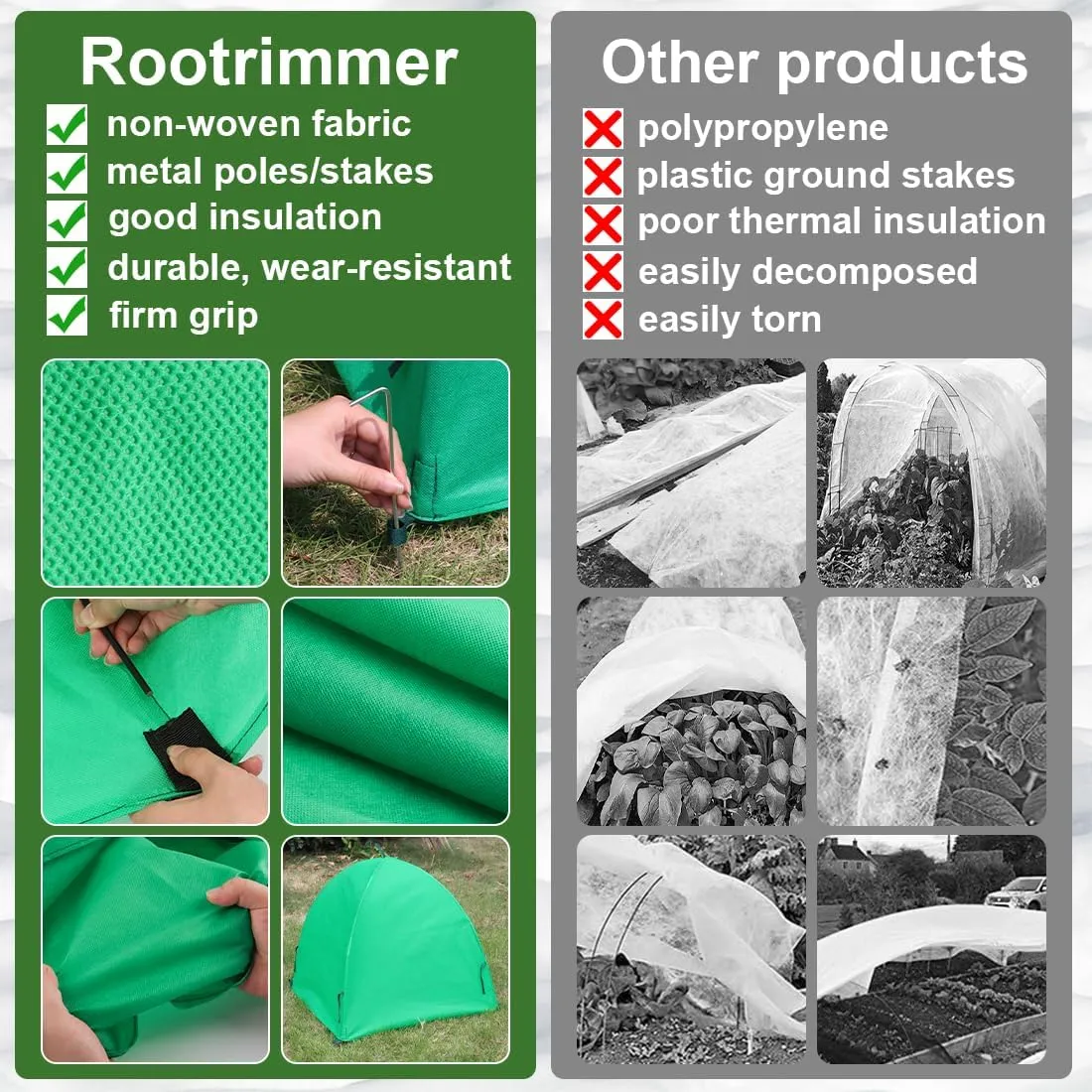 Winter Plant Covers for Freeze Protection, Large Frost Protection Cloth for Shrubs, Trees & Roses, Plant Warming Cloche for Frost & Cold Weather(24inch,2-Pack)