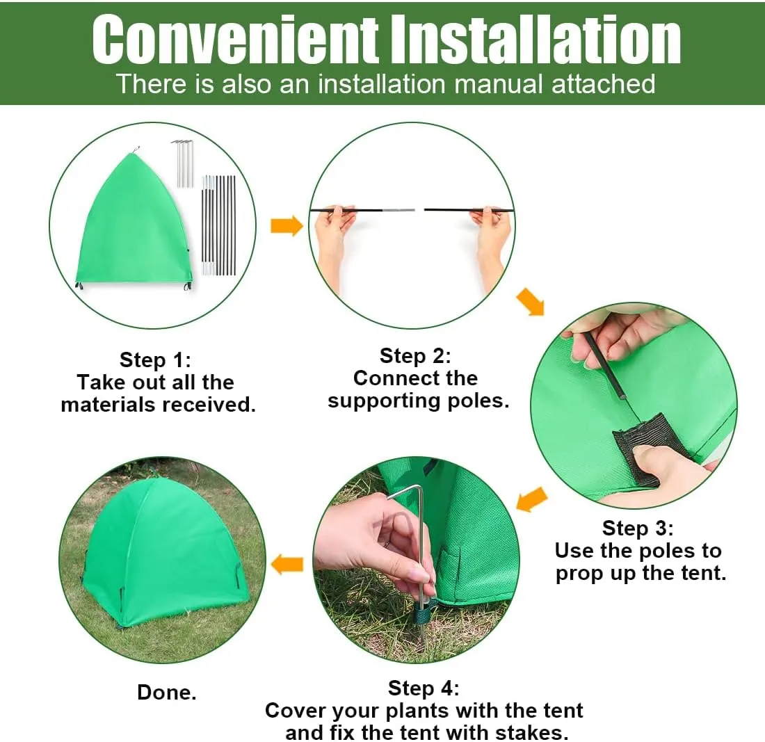 Winter Plant Covers for Freeze Protection, Large Frost Protection Cloth for Shrubs, Trees & Roses, Plant Warming Cloche for Frost & Cold Weather(24inch,2-Pack)