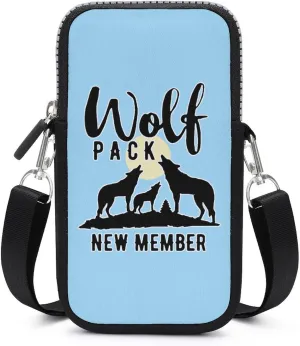 Wolf Pack New Member Small Cell Phone Purse Crossbody Waterproof Mini Bag Wallet with Adjustable Strap