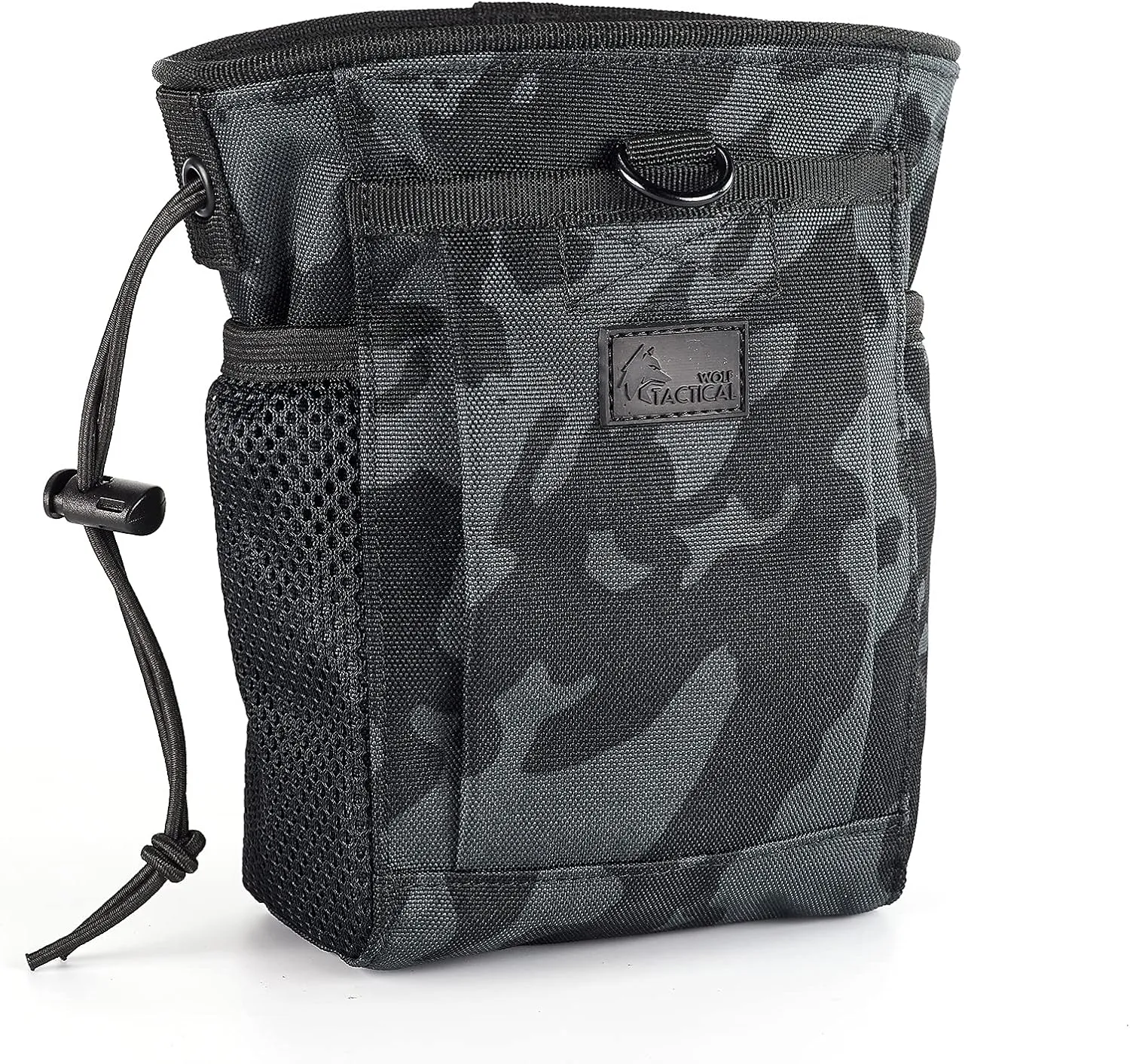 WOLF TACTICAL Drawstring MOLLE Dump Pouch - EDC Drop Bag for Ammo, Magazines, Range Shooting, Hunting, Outdoor Sports