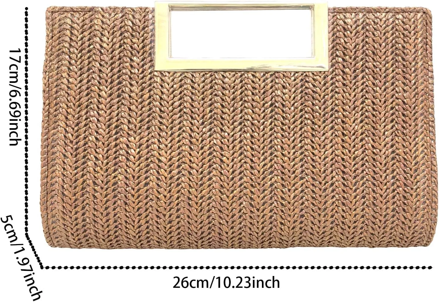 Women Clutch Top Handbags Straw Raffia Bag Purse Woven Tote CrossBag for Women Beach Summer Travel