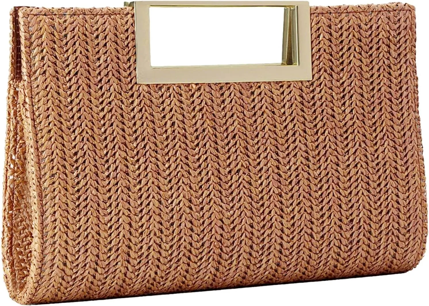 Women Clutch Top Handbags Straw Raffia Bag Purse Woven Tote CrossBag for Women Beach Summer Travel