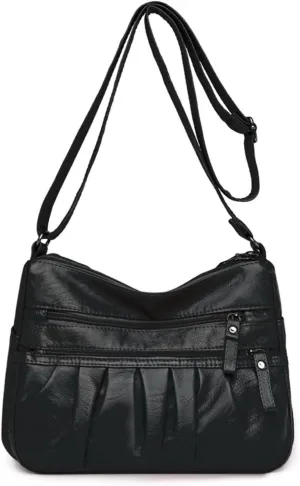 Women Crossbody Handbags Waterproof Shoulder Bag Ladies Soft Leather Purse Satchel Multi Pocket Messenger Bag