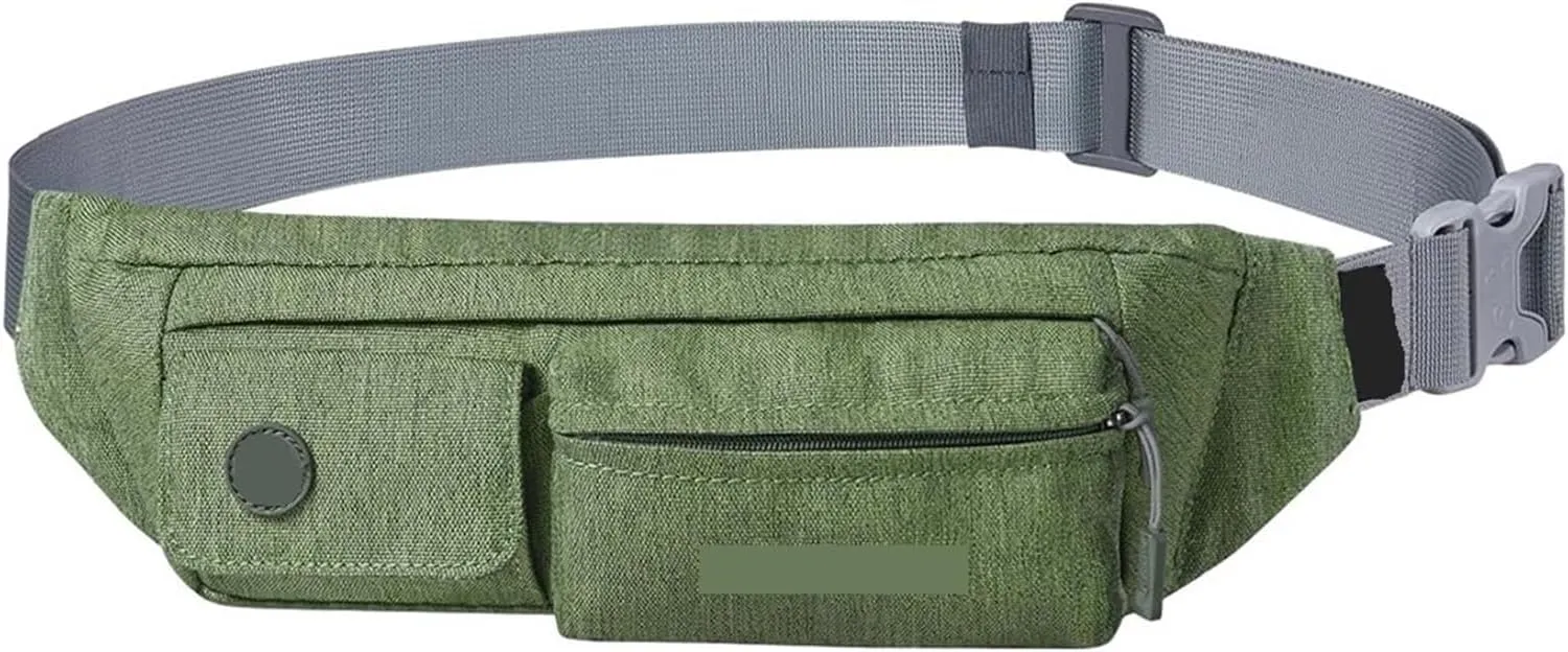 Women Men Small Waist Pouch Slim Belt Bag Walking Lightweight Crossbody Chest Bag(Green)