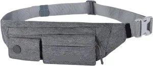 Women Men Small Waist Pouch Slim Belt Bag Walking Lightweight Crossbody Chest Bag(Grey)