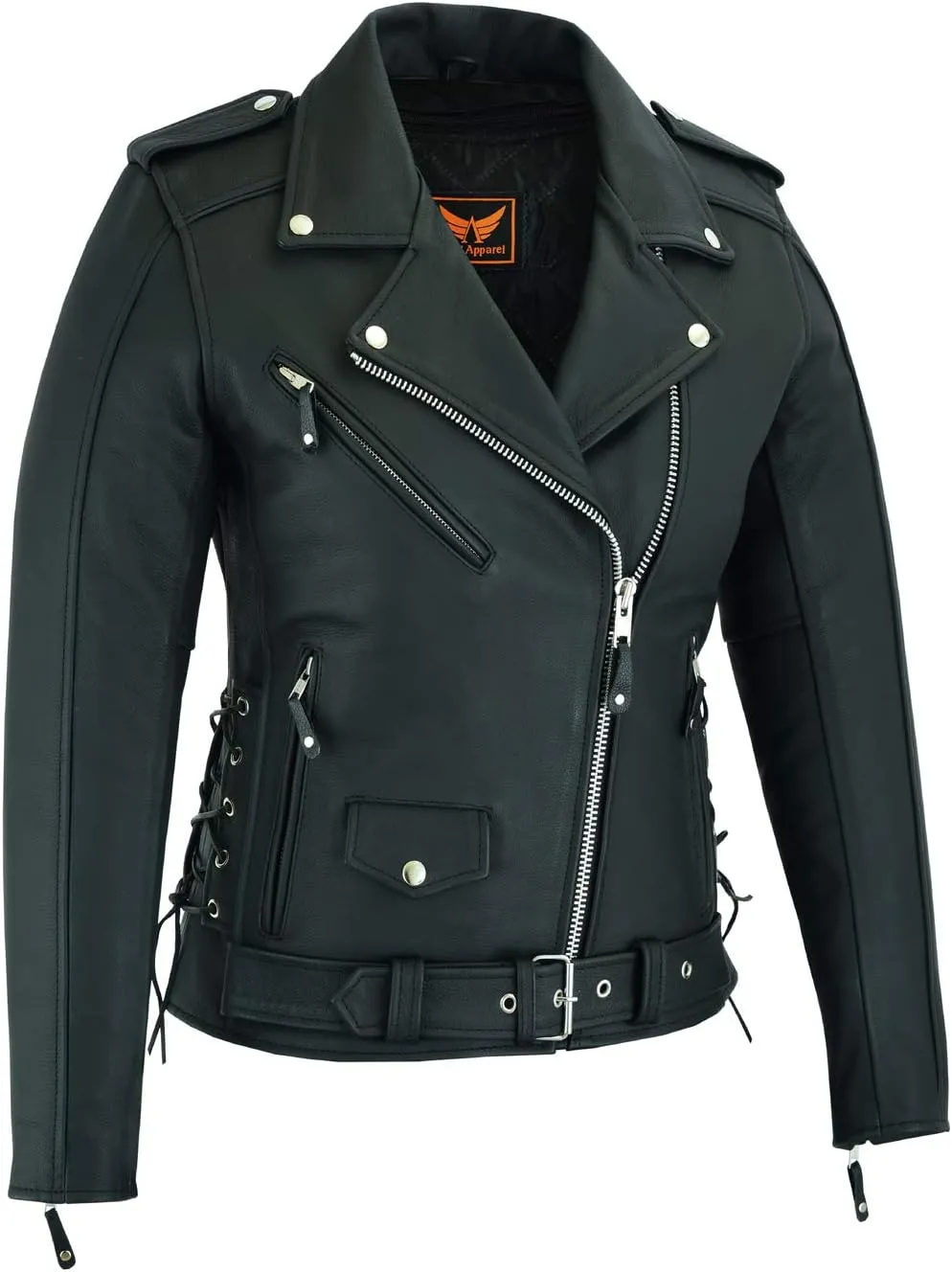 Women Motorcycle Top-Grain Cow Hide Premium Thick Leather Jacket