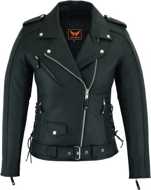 Women Motorcycle Top-Grain Cow Hide Premium Thick Leather Jacket