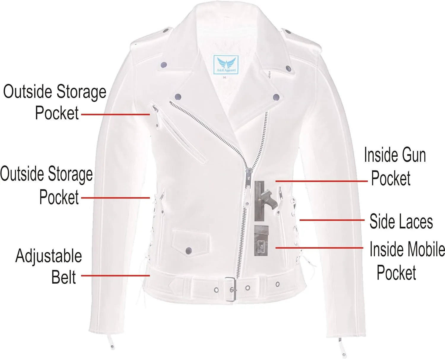 Women Motorcycle Top-Grain Cow Hide Premium Thick Leather Jacket