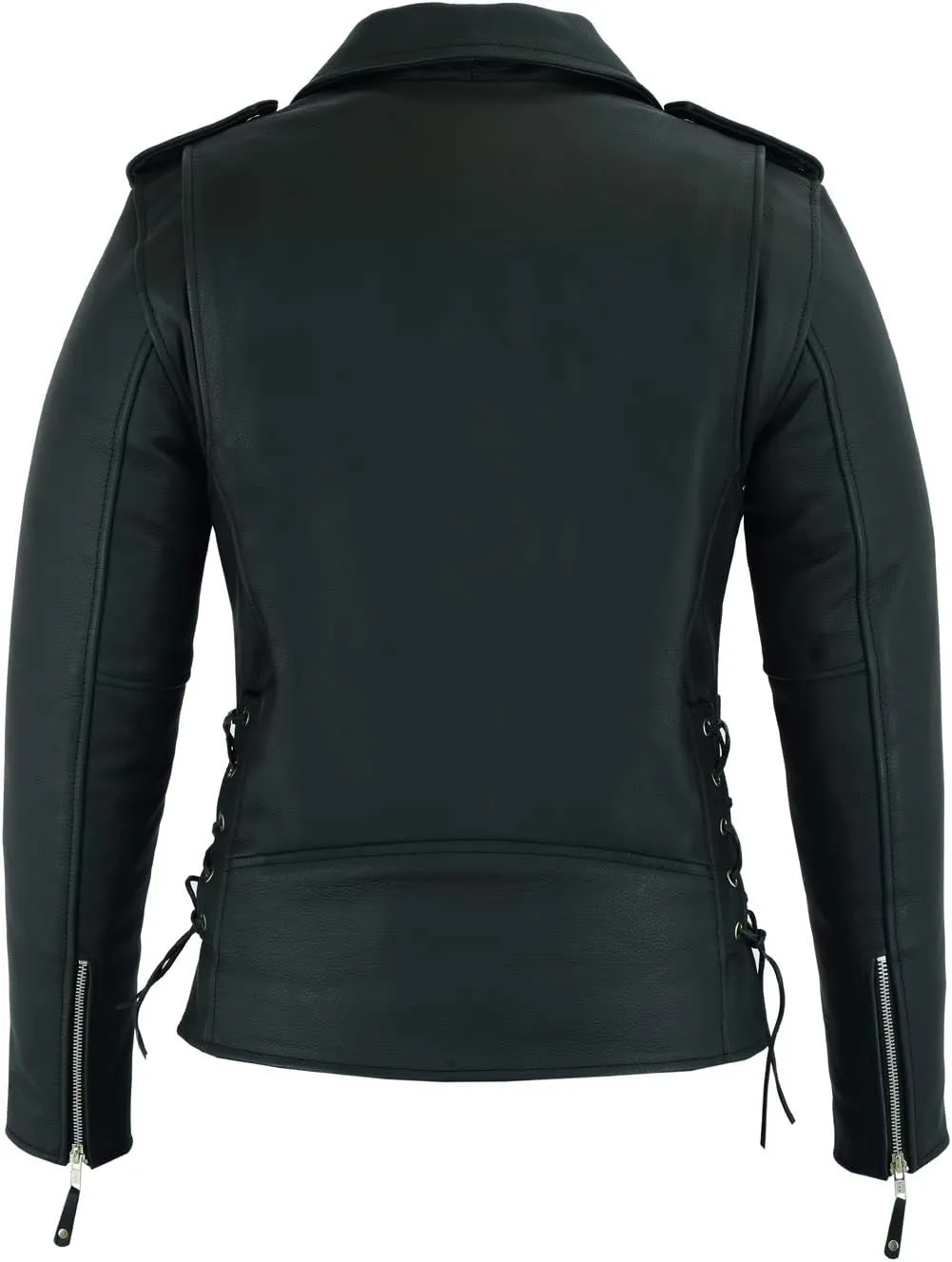 Women Motorcycle Top-Grain Cow Hide Premium Thick Leather Jacket