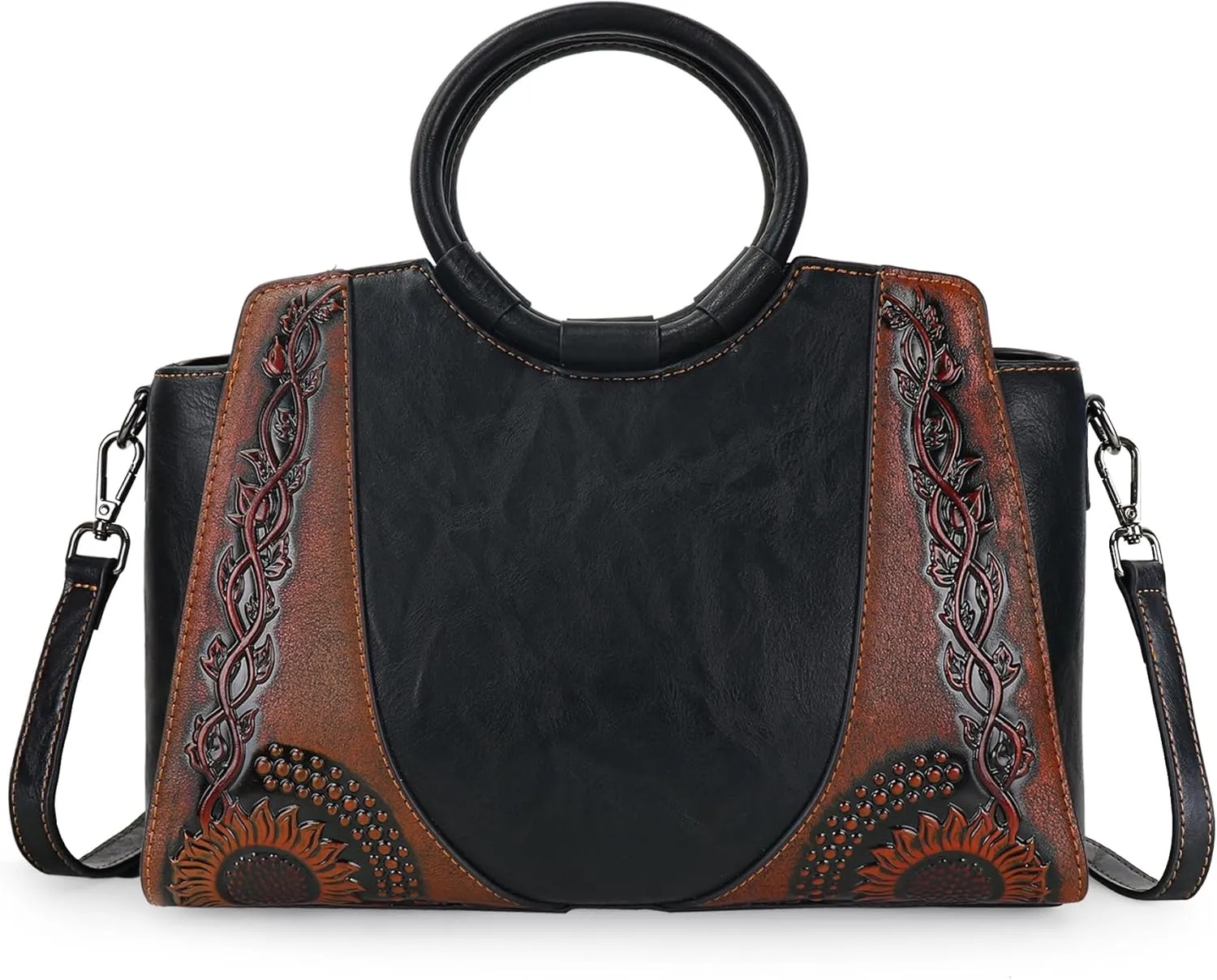 Women Satchel Handbags Crossbody Bag Top Handle Purse and Hanbags Leather Vintage Shoulder Bag Hobo Medium Size Tote