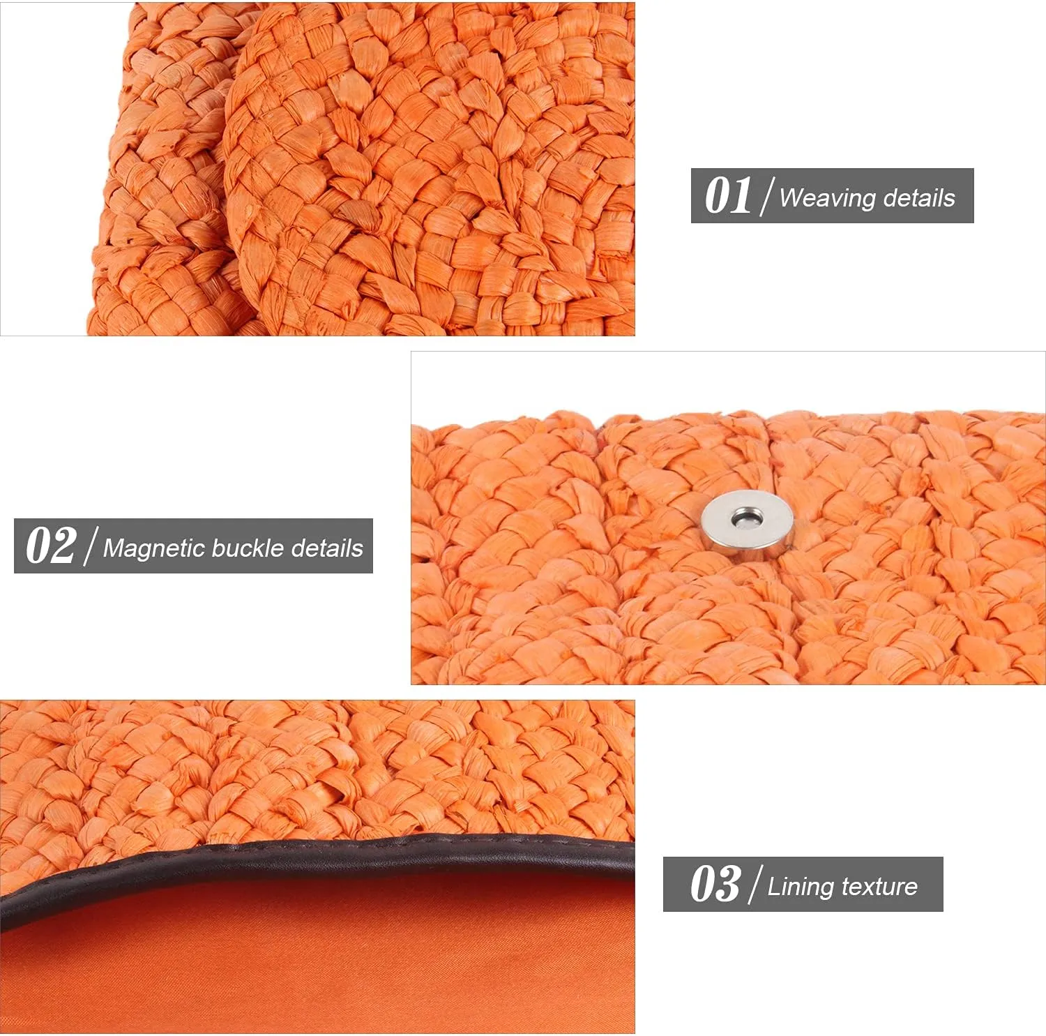 Women Straw Clutch Purse Handbag Straw Shoulder Bag Summer Beach Bag Woven Bag Envelope Purse Wallet