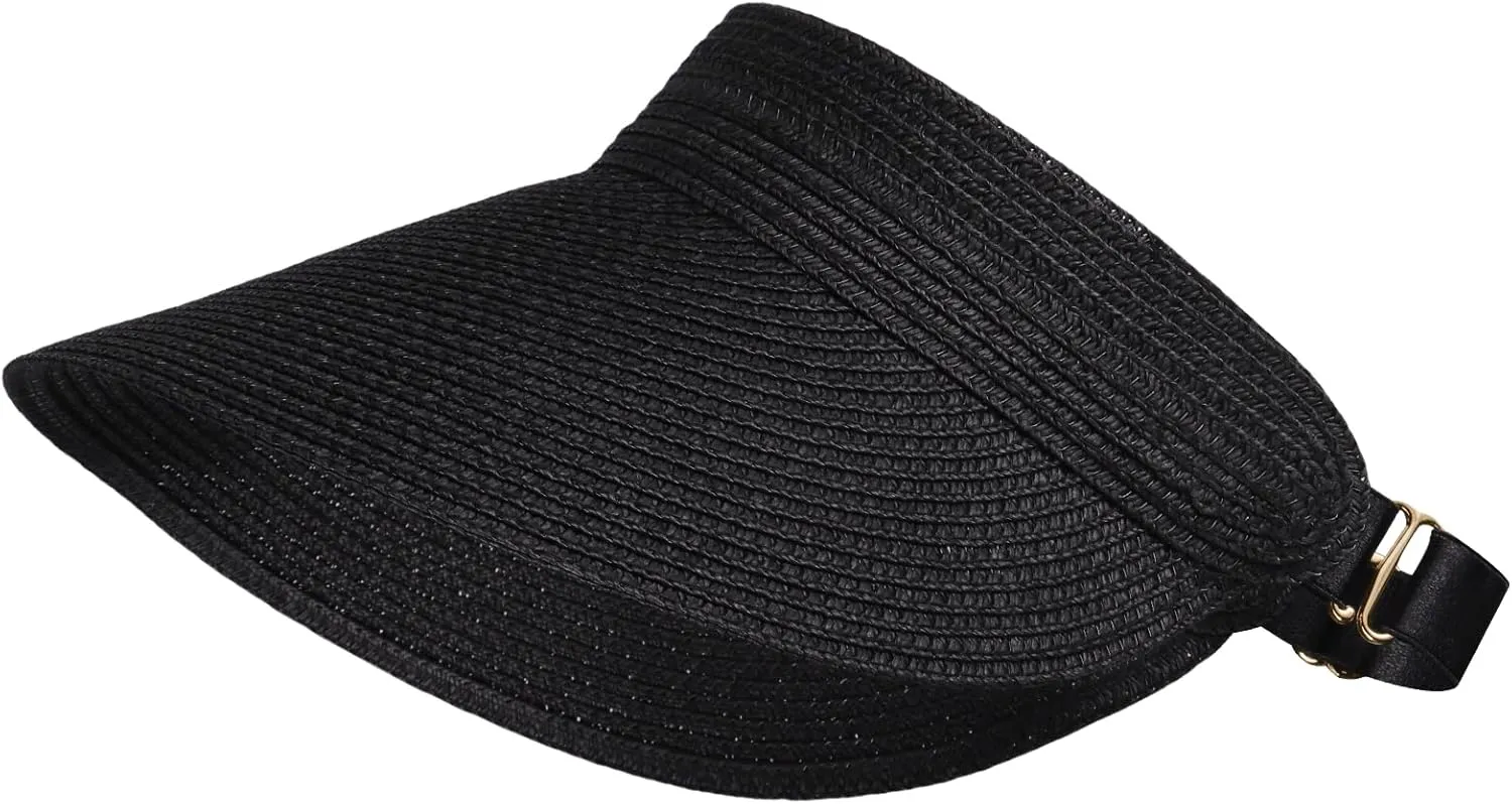 Women Summer Sun Hat Lady's Portable Beach Visor Bowknot Straw Hat