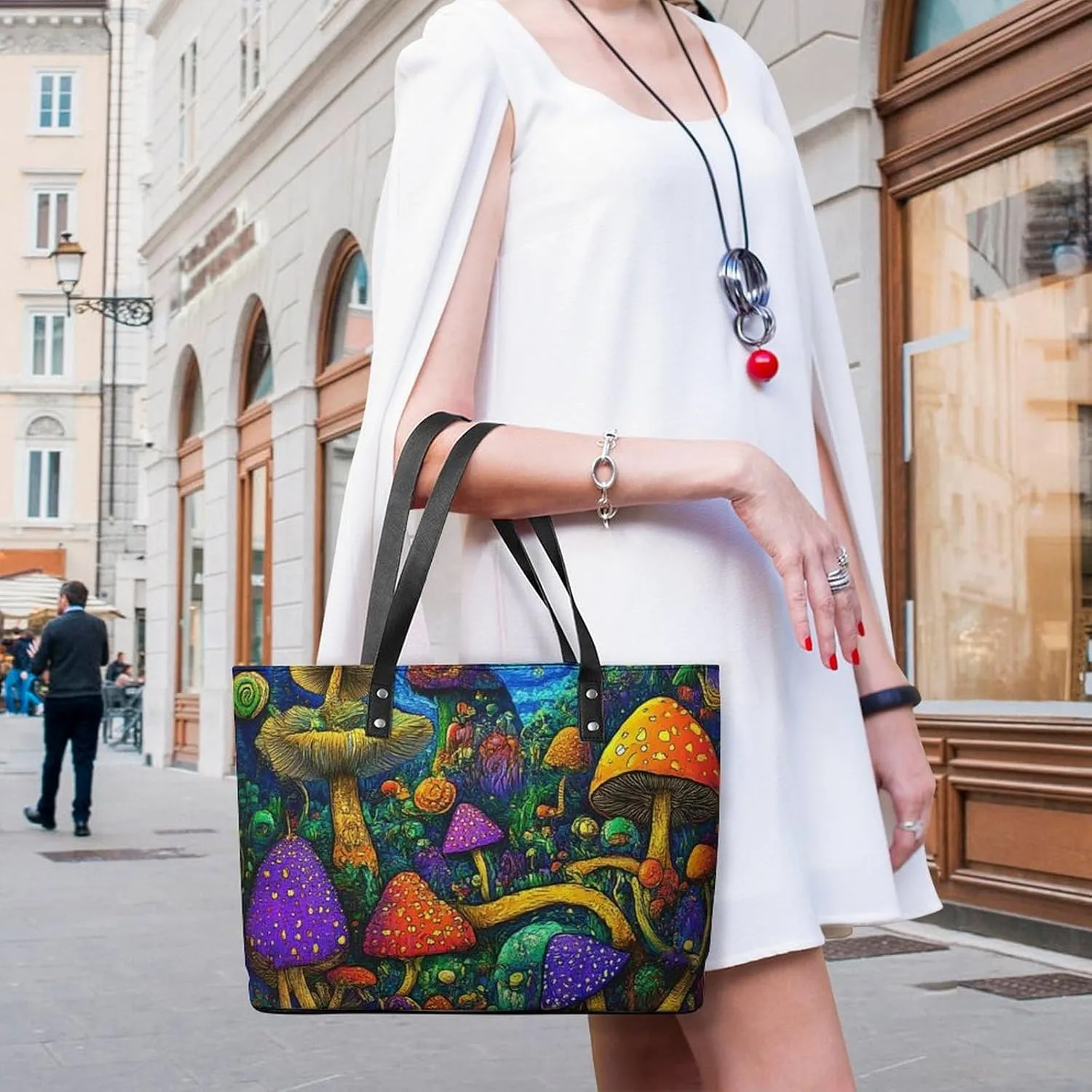 Women Tote Bag PU Leather Travel Shoulder Bags Casual Handbags
