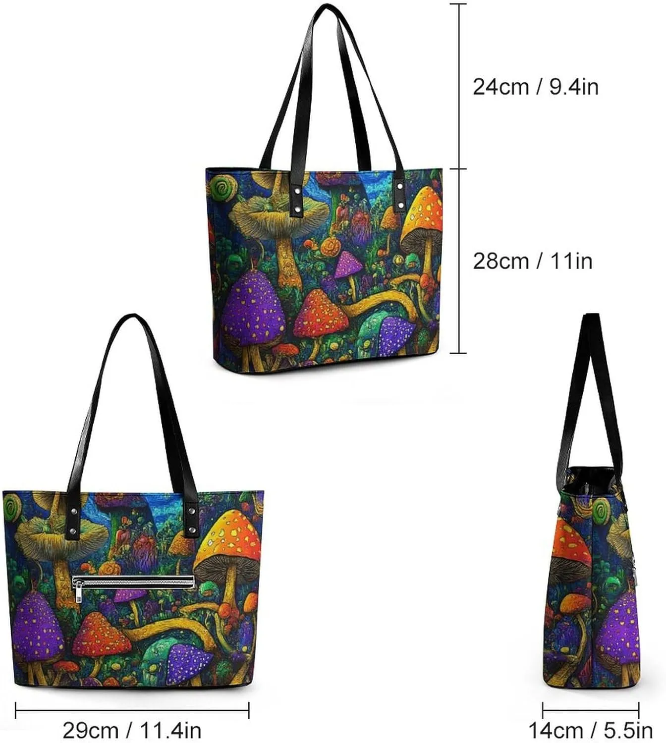 Women Tote Bag PU Leather Travel Shoulder Bags Casual Handbags